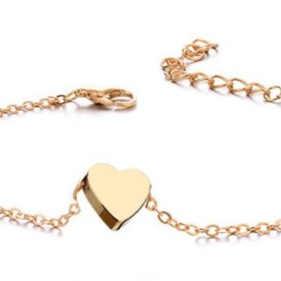 5/$24 Boho Simple Heart Anklet - Picture 5 of 8